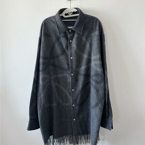 Authentic Loewe Dark Gray Wool Shirt Jacket